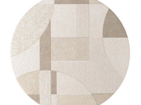 Modern Round Area Rug 02 3D Model