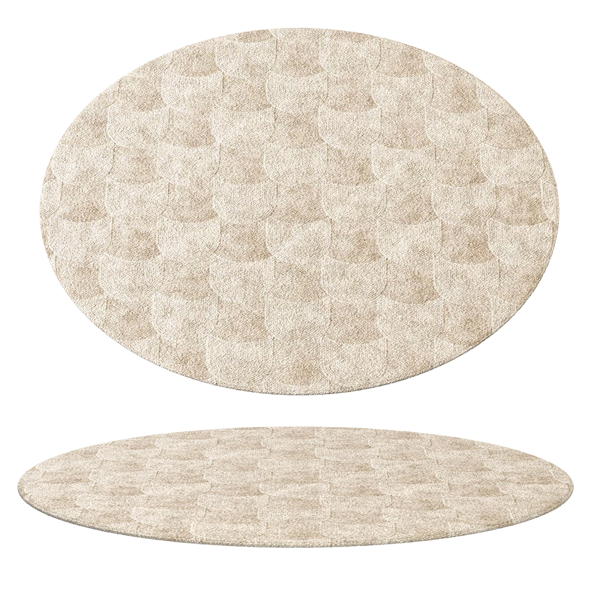 CONTEMPORARY ROUND RUG 04 3D Model .c4d .max .obj .3ds .fbx .stl .blend 