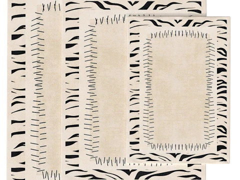 Wabi-sabi style modern area rugs 3D Model