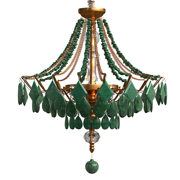 Green Quartz Chandelier Lamp by Aver Modello 3D .c4d .max .obj .3ds .fbx .stl .blend 