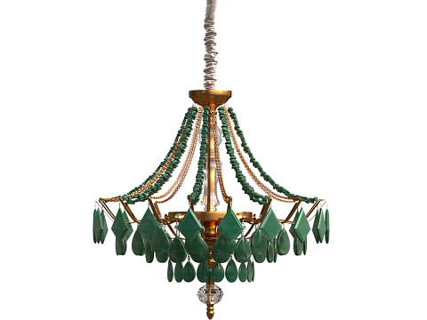 Green Quartz Chandelier Lamp by Aver Modello 3D