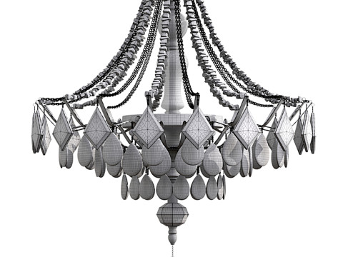 Green Quartz Chandelier Lamp by Aver Modello 3D