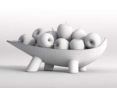 Apples on a Vase 3D Model