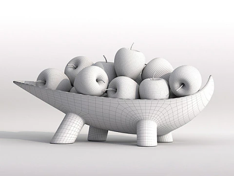 Apples on a Vase 3D Model