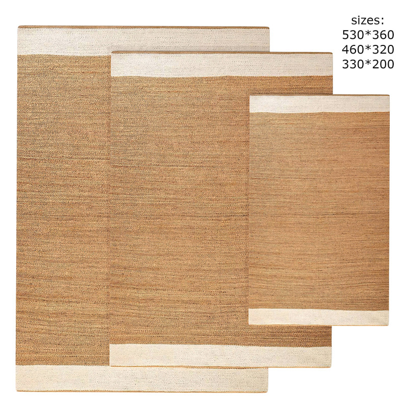Hand Woven Jute Area Rug under sofa Model 3D .c4d .max .obj .3ds .fbx .stl .blend 