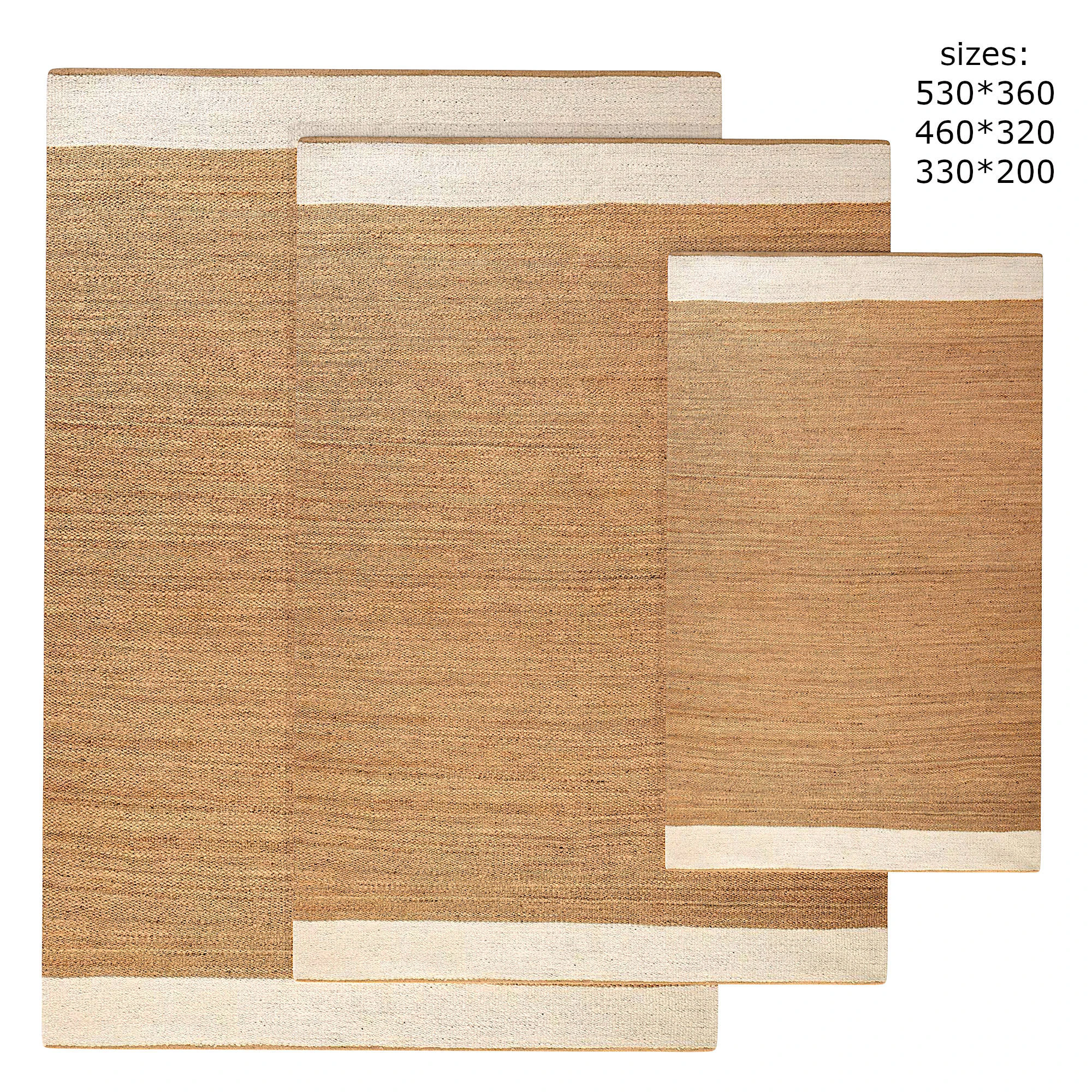 Hand Woven Jute Area Rug under sofa 3D Model .c4d .max .obj .3ds .fbx .stl .blend 
