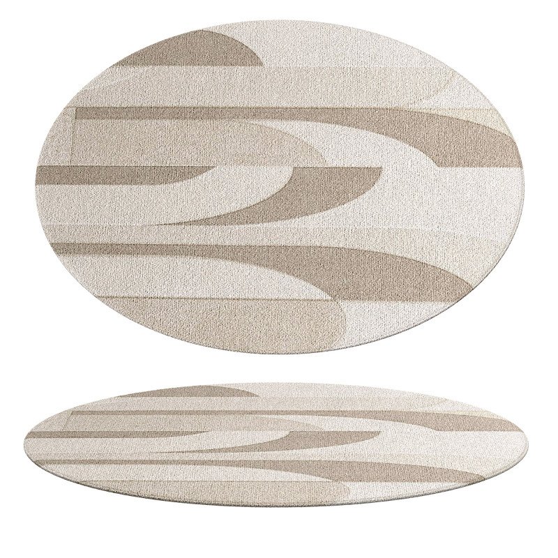 Abstract Contemporary Round Rug 04 3D Model .c4d .max .obj .3ds .fbx .stl .blend 
