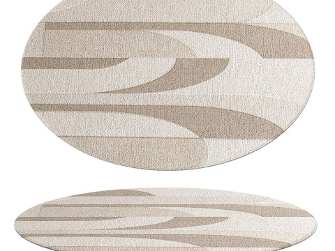 Abstract Contemporary Round Rug 04 3D Model