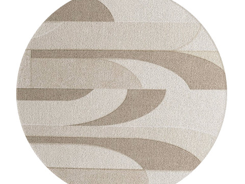 Abstract Contemporary Round Rug 04 3D Model