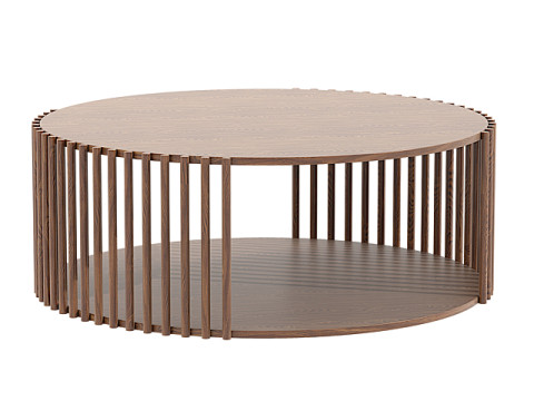 Contemporary Table Coffe Table Central Table and Cocktail Table Walnut 3D Модель