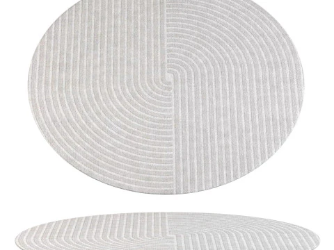 Круглий сучасний килим під журнальним столиком 3D Модель