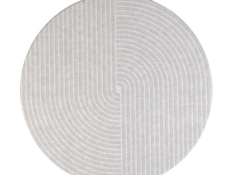 Round Modern Rug under Coffee Table 3D Model