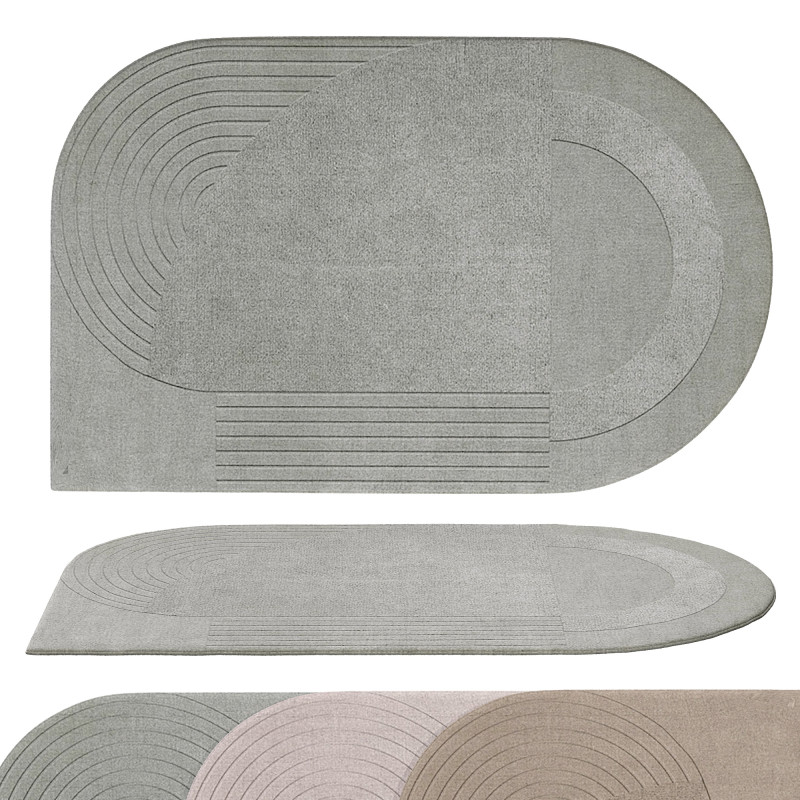 CIRCULAR WOOL RUG SAGE Modelo 3D .c4d .max .obj .3ds .fbx .stl .blend 