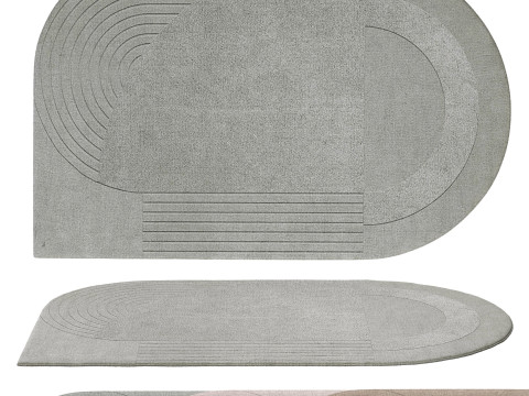 CIRCULAR WOOL RUG SAGE 3D Model