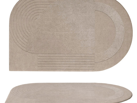 CIRCULAR WOOL RUG SAGE Modelo 3D