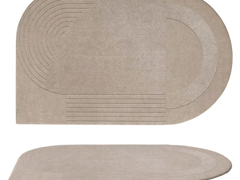 CIRCULAR WOOL RUG SAGE 3D Model