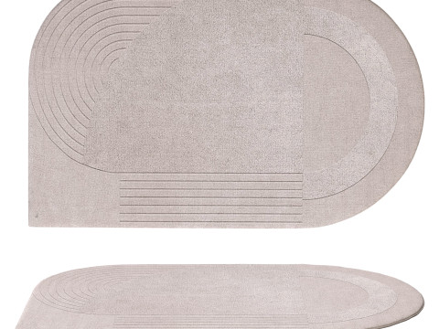 CIRCULAR WOOL RUG SAGE Modelo 3D