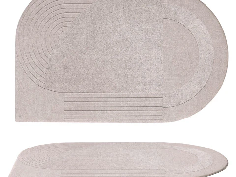 CIRCULAR WOOL RUG SAGE 3D Model
