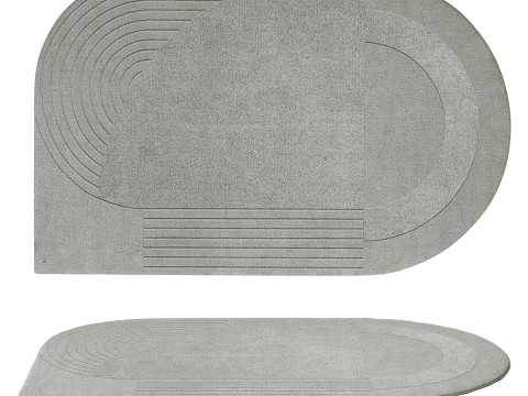 CIRCULAR WOOL RUG SAGE Modelo 3D