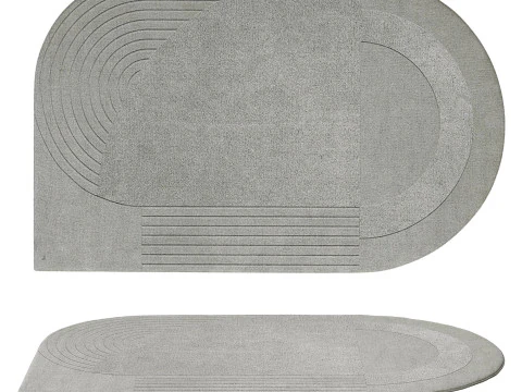 CIRCULAR WOOL RUG SAGE 3D Model