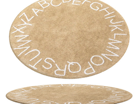 Kids Washable Round Alphabet Rug Modèle 3D