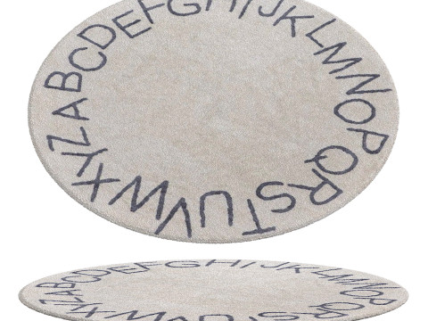 Kids Washable Round Alphabet Rug Modèle 3D