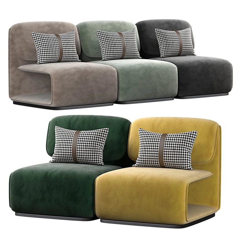 Divano Scandinavo Moderno Semplice Modello 3D .c4d .max .obj .3ds .fbx .stl .blend 