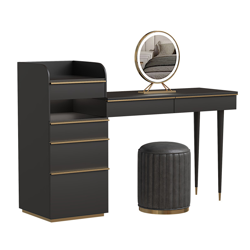Makeup Vanity Set Dressing Table with Lighted Mirror HOMARY 3D Model .c4d .max .obj .3ds .fbx .stl .blend 