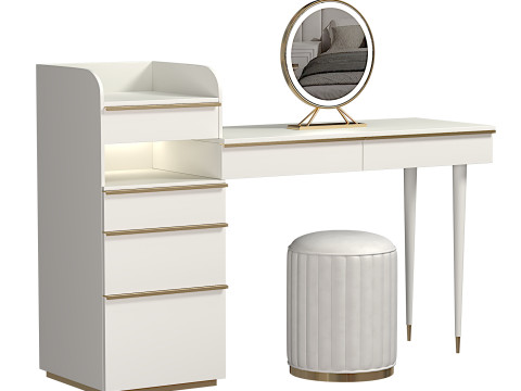 Makeup Vanity Set Dressing Table with Lighted Mirror HOMARY 3D Model