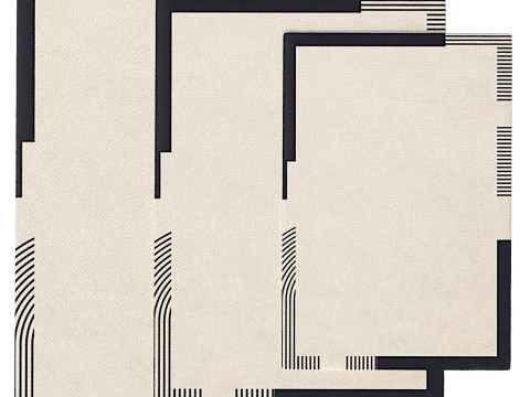 Large Geometric Modern Rugs 02 3D Model