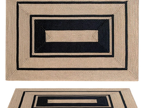 Modern Natural Jute Rectangular Rug 3D Model