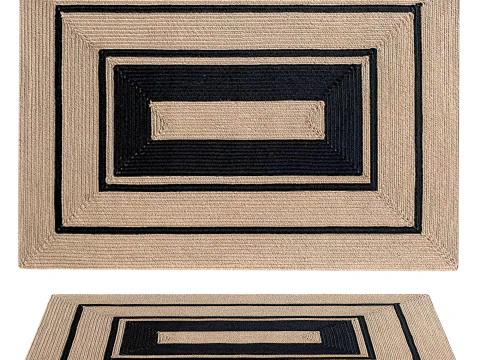 Modern Natural Jute Rectangular Rug 3D Model