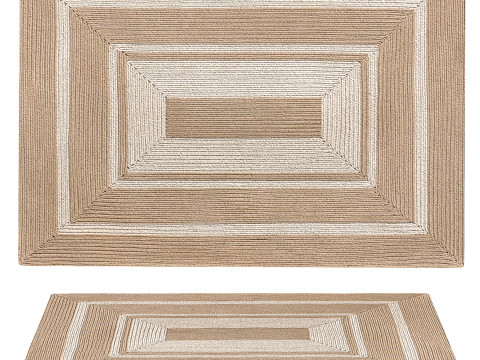 Modern Natural Jute Rectangular Rug 3D Model