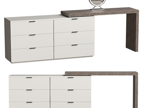 Wood Standing Vanity Dressing Table 3D Модель