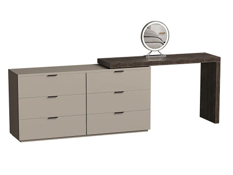 Wood Standing Vanity Dressing Table 3D Model