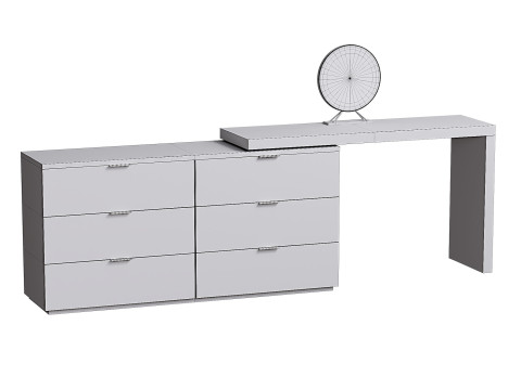 Wood Standing Vanity Dressing Table 3D मॉडल