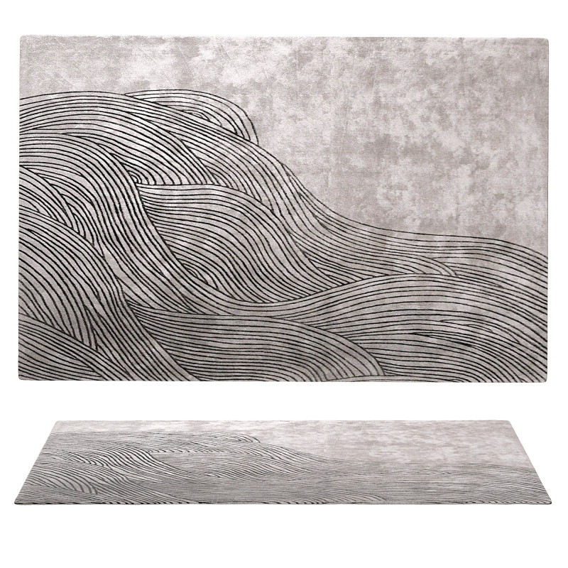 Continua Laguna Hand Tufted Rug in Black design by Second Studio 3D Model .c4d .max .obj .3ds .fbx .stl .blend 