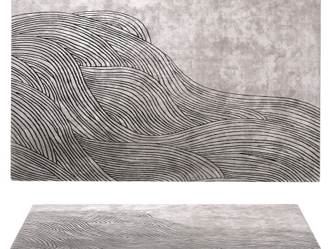 Continua Laguna Hand Tufted Rug in Black design by Second Studio 3D Model