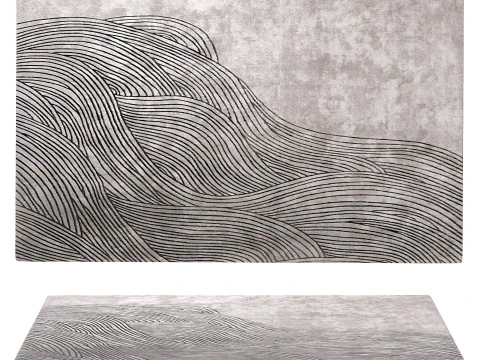 Continua Laguna handgetufteter Teppich im schwarzen Design von Second Studio 3D Modell