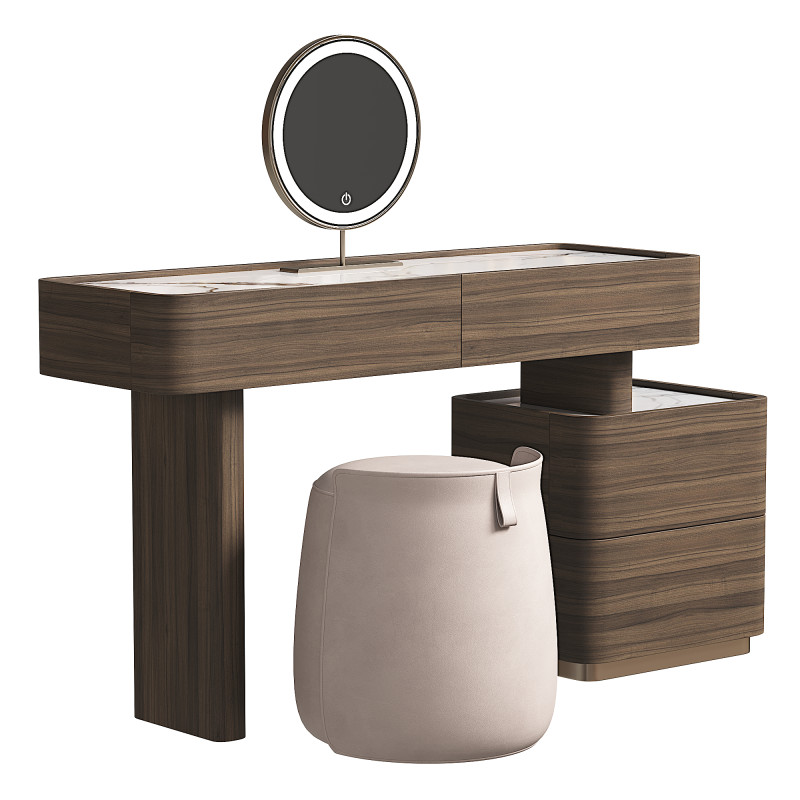 LUXURIOUS DRESSING TABLE AND DOVE GREY SEAT 3D Model .c4d .max .obj .3ds .fbx .stl .blend 