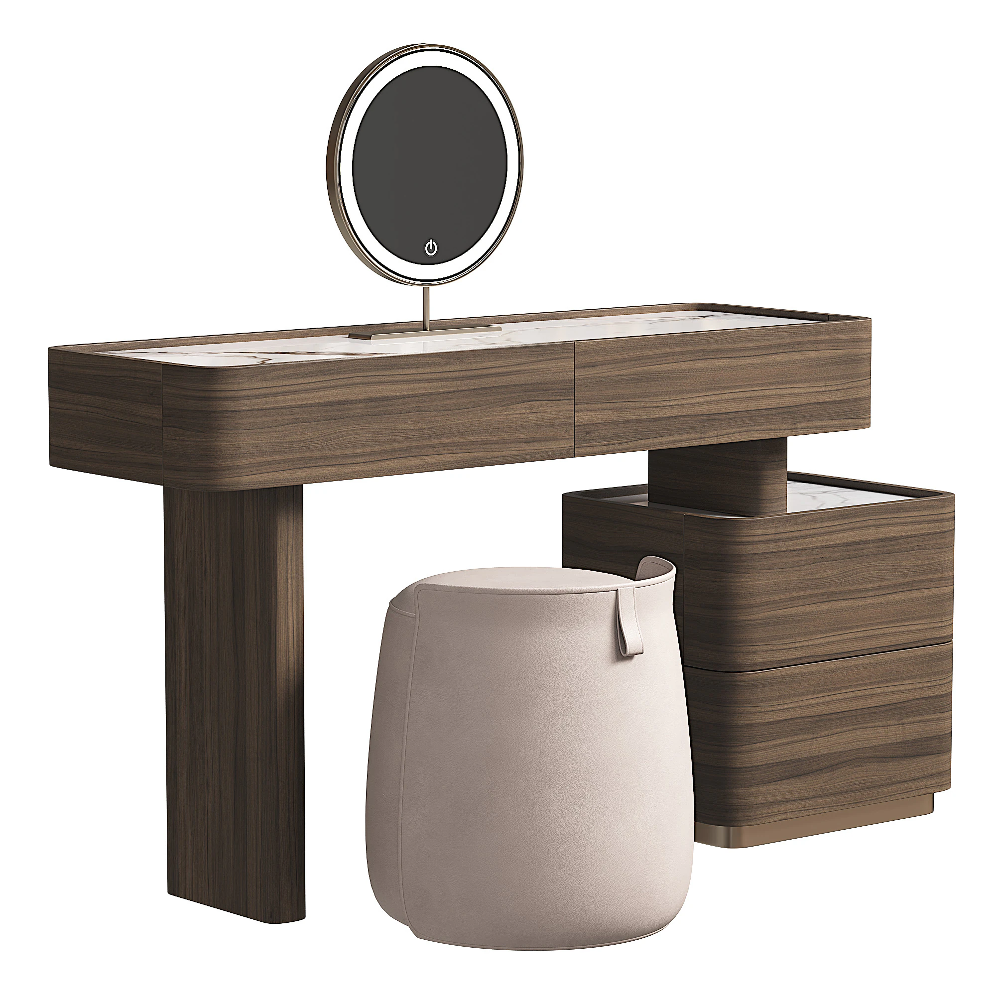 LUXURIOUS DRESSING TABLE AND DOVE GREY SEAT 3D Model .c4d .max .obj .3ds .fbx .stl .blend 