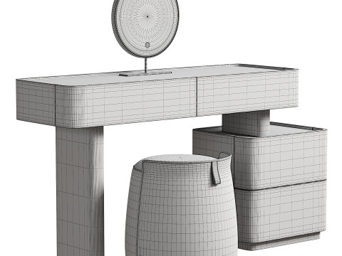 LUXURIOUS DRESSING TABLE AND DOVE GREY SEAT 3D Model