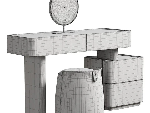 LUXURIOUS DRESSING TABLE AND DOVE GREY SEAT 3D Model