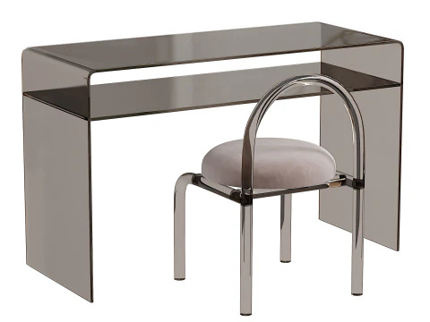 Glazen make-up wastafel met comfortabele zitting Versie 2015 Polys 3640 xform ja Formaten 3dsmax fb 3D Model