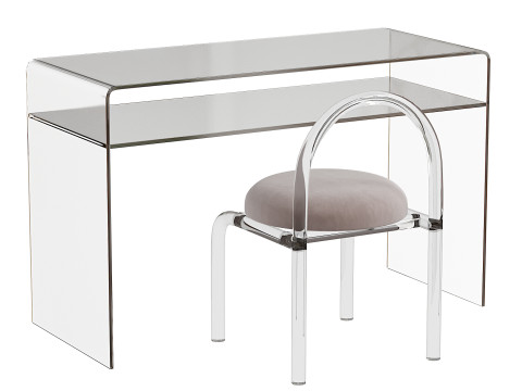 Glass makeup vanity with comfortable seating Version 2015 Polys 3640 xform yes Formats 3dsmax fb 3D Модель