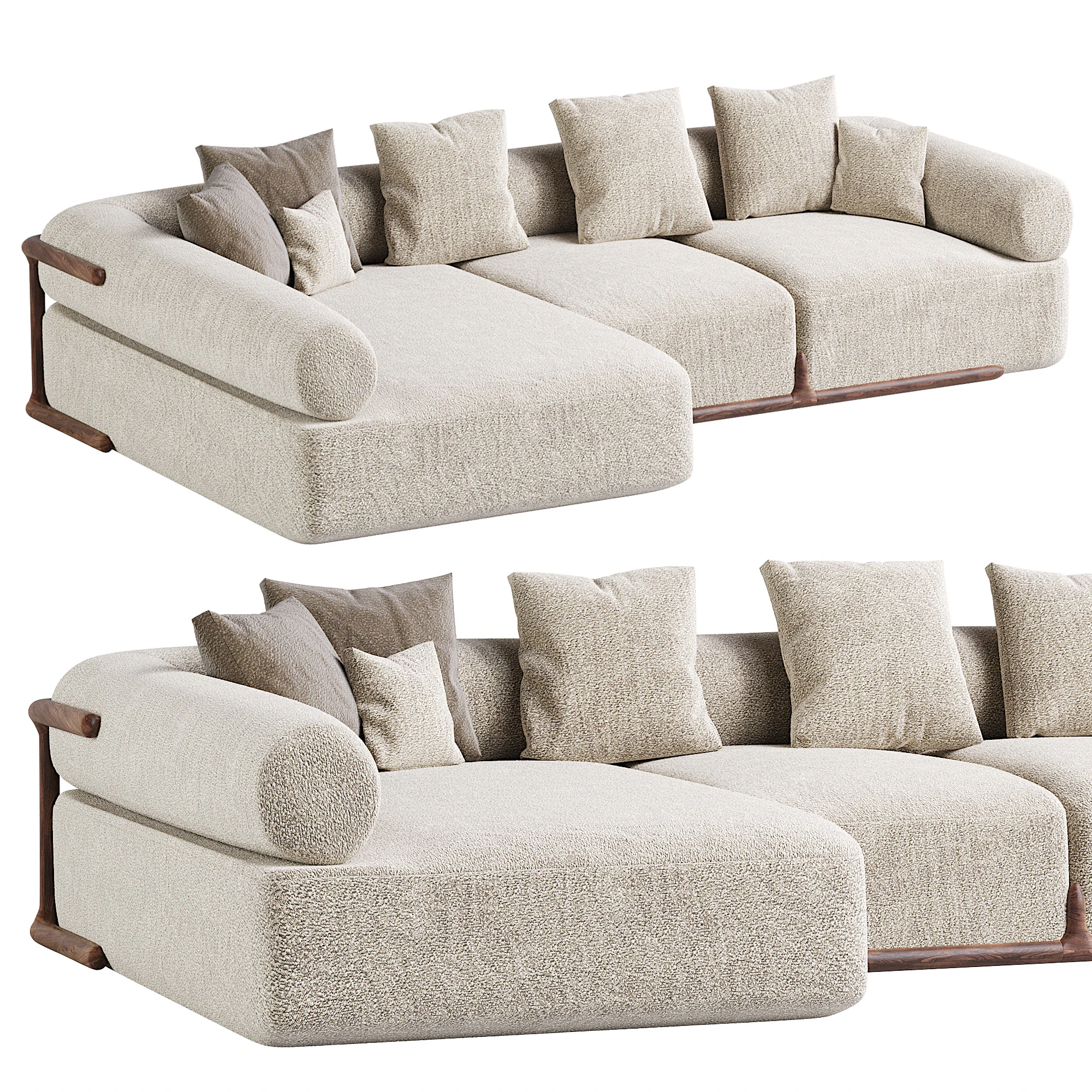 Klem Corner Sofa Composition 3D Model .c4d .max .obj .3ds .fbx .stl .blend 