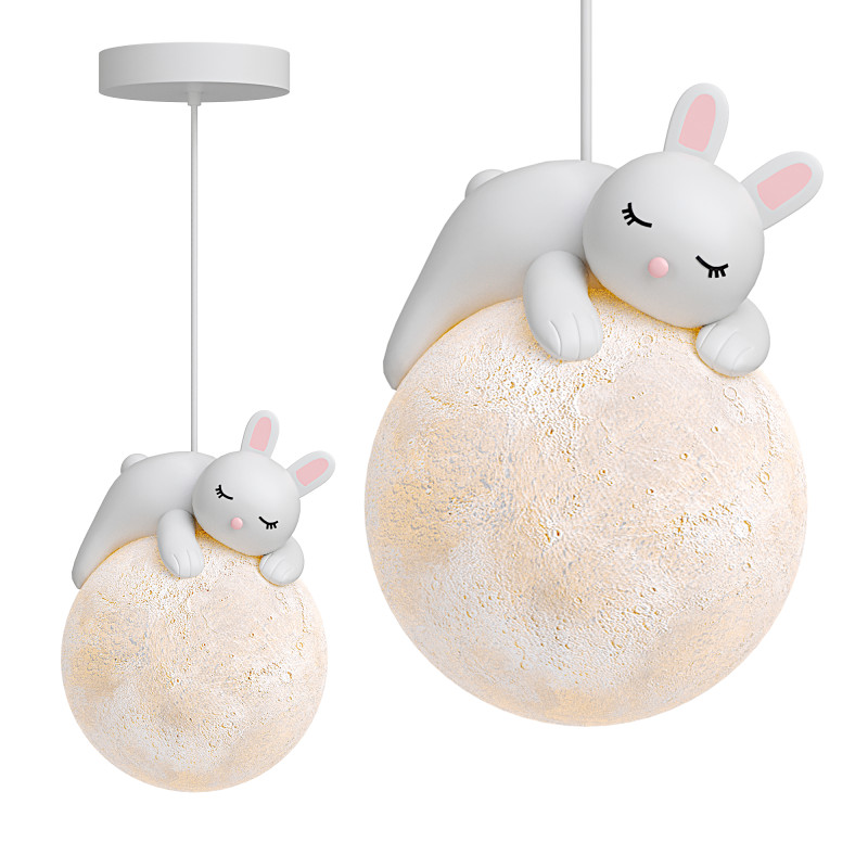 LED pendant lights in the shape of a Rabbit 3D Модель .c4d .max .obj .3ds .fbx .stl .blend 
