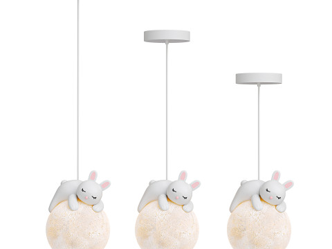 LED pendant lights in the shape of a Rabbit 3D Модель