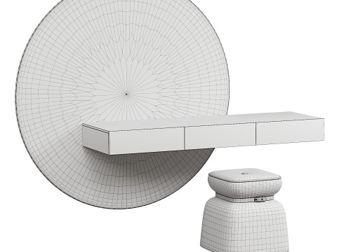 Minimalist makeup vanity with comfortable seating Modèle 3D