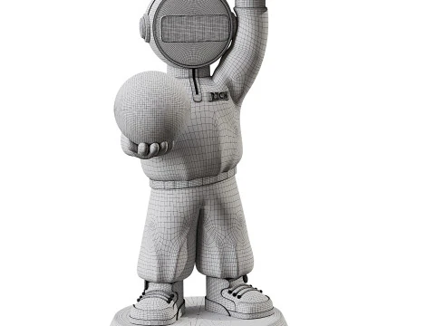 Creative Astronaut Statue 3D Model